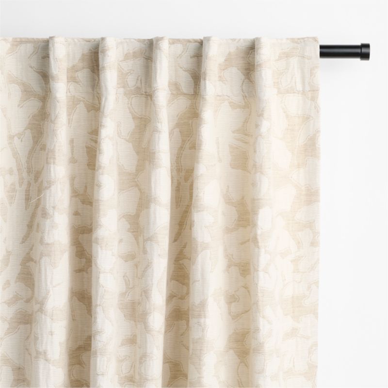 Natural Floral Jacquard Organic Cotton Linen Window Curtain Panel 52"x84" - image 2 of 5