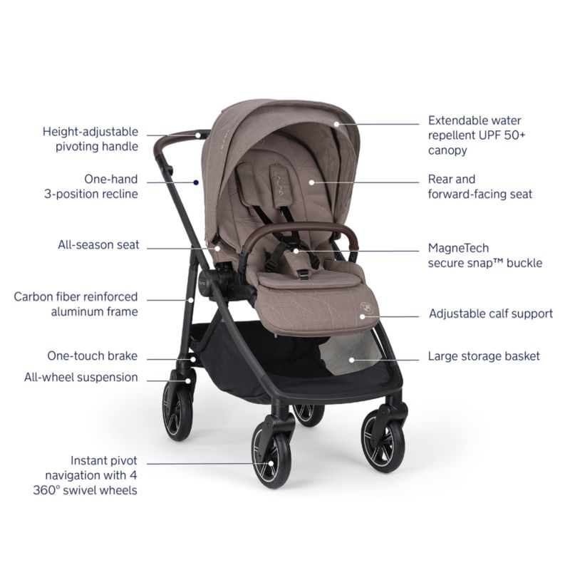 Nuna x BMW SWIV Umber Brown Lightweight Baby Stroller - image 2 of 8