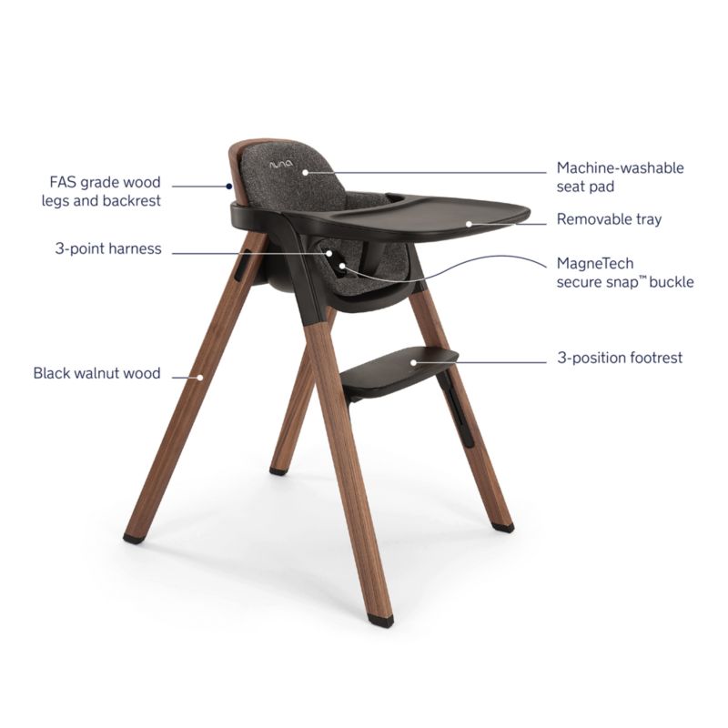 Nuna ® BRYN ™ Sanderson Black Walnut Wood Baby High Chair - image 6 of 8