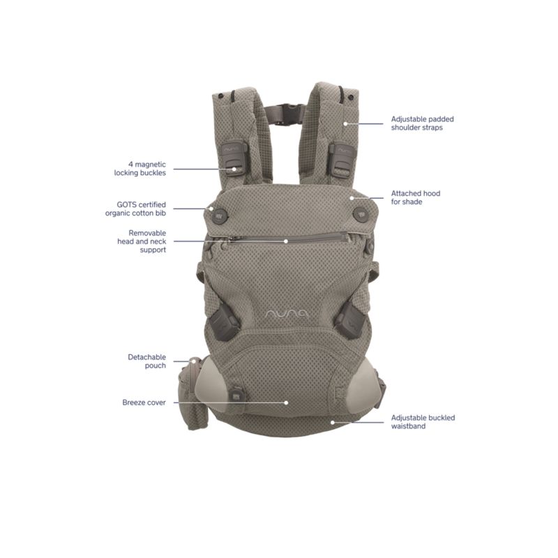 Nuna ® CUDL™ clik Fog Grey 4-in-1 Baby Carrier - image 8 of 11