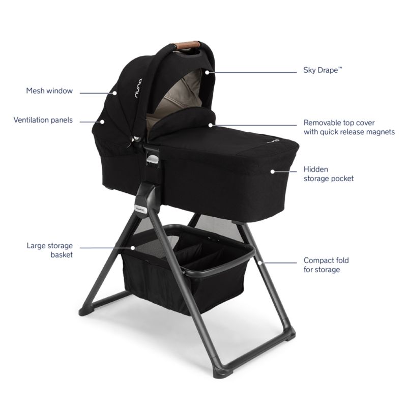 Nuna MIXX Series Black Caviar Portable Baby Bassinet + Stand + Reviews ...