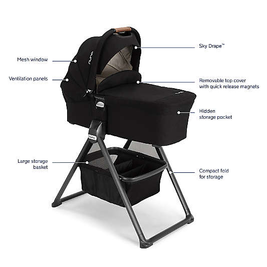 Nuna ® MIXX ™ Series Black Caviar Portable Baby Bassinet + Stand