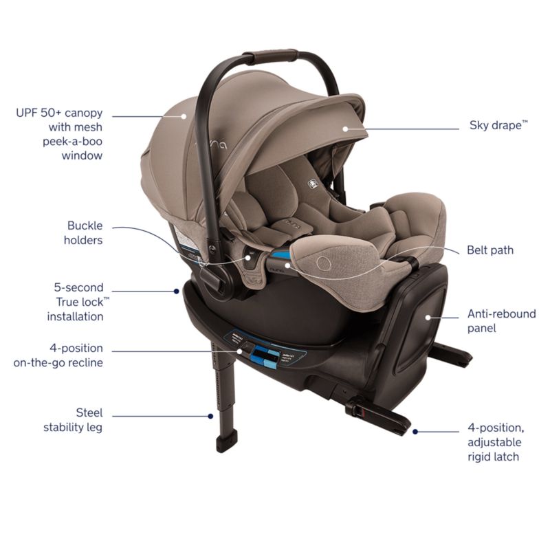 Nuna ® PIPA ™ rx Cedar Brown Reclining Infant Car Seat + PIPA RELX ™ Base - image 4 of 5