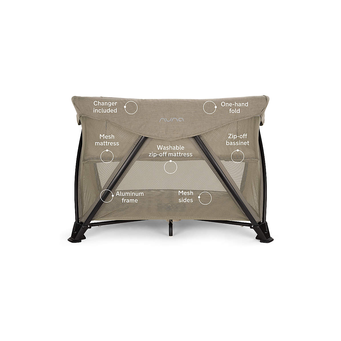 Nuna SENA Aire Play Yard With Zipoff And Changer