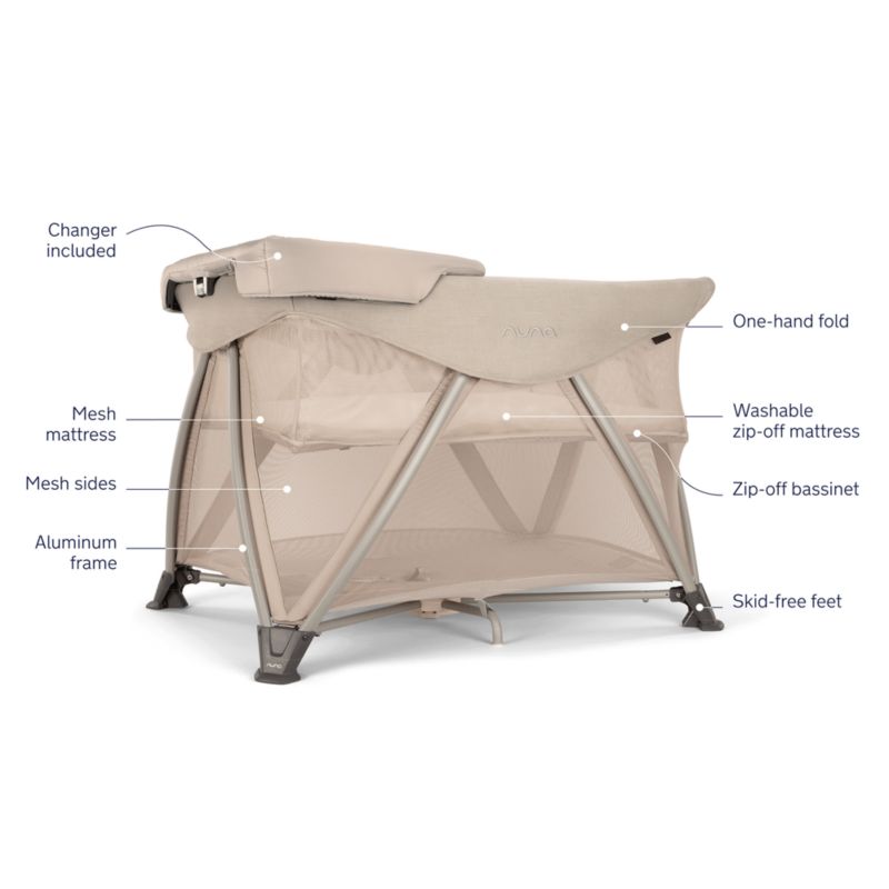 Nuna ® SENA ™ aire Biscotti Brown Baby Playard, Travel Crib and Changing Table - image 7 of 9