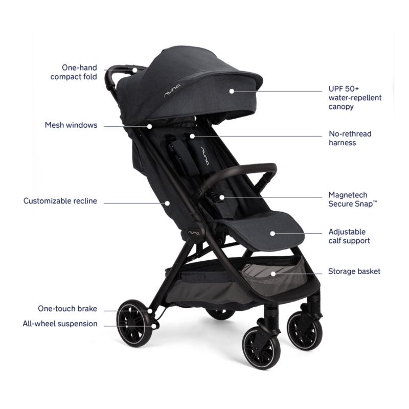 Nuna ® TRVL ™ Ocean Dark Blue Compact Travel Baby Stroller - image 9 of 11