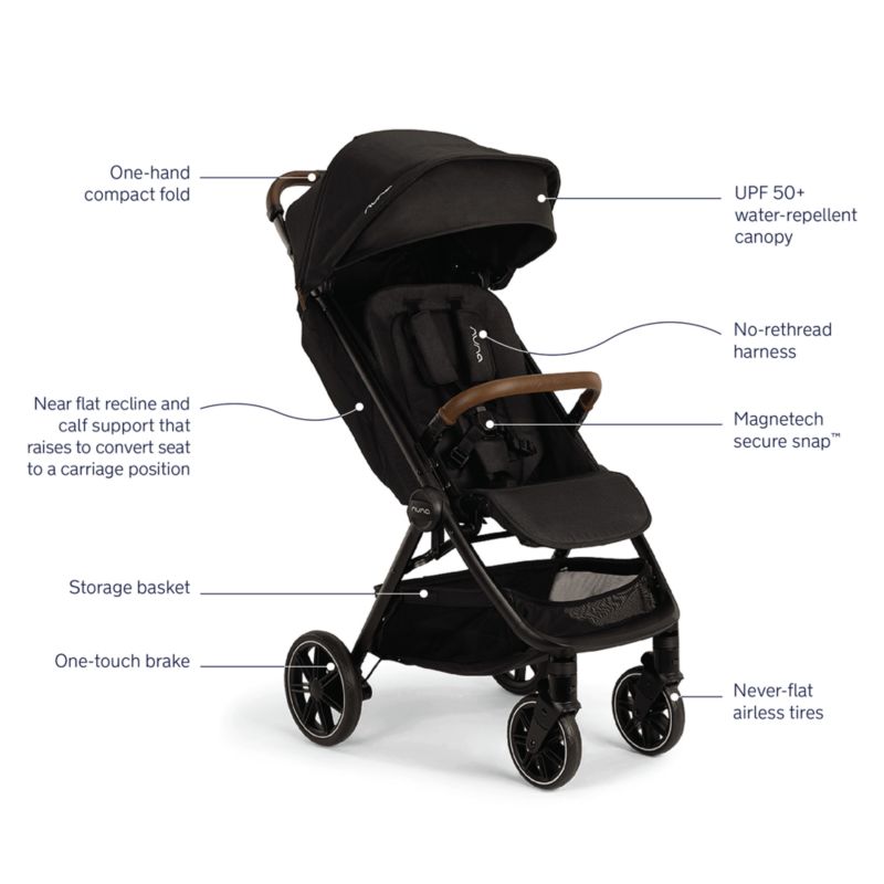 Nuna ® TRVL LX ™ Caviar Black Compact Travel Baby Stroller - image 9 of 11