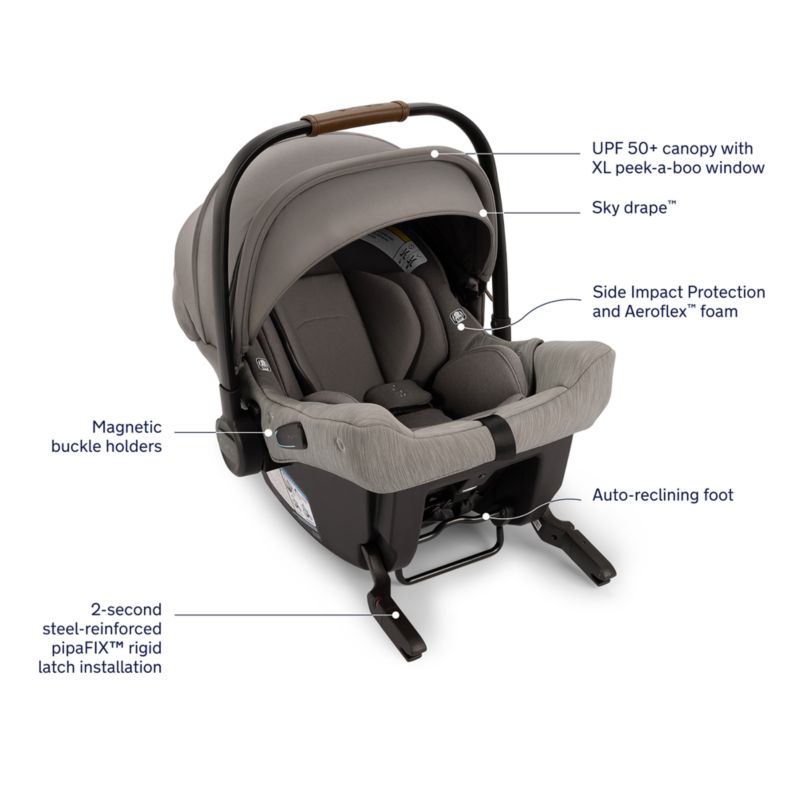 Nuna ® PIPA ™ Urbn Granite Grey Baseless Baby Car Seat + TRVL LX ™ Stroller Next Travel System - image 11 of 12