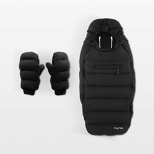 Nuna ® Caviar Black Winter Stroller Footmuff and Mitten Set