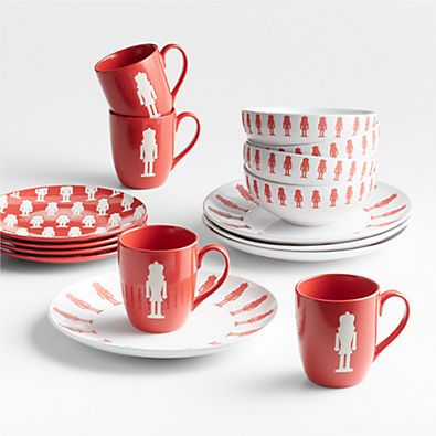 View Nutcracker 16-Piece Christmas Dinnerware Set details