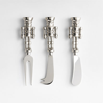 View Nutcracker Cheese Knives, Set of 3 details