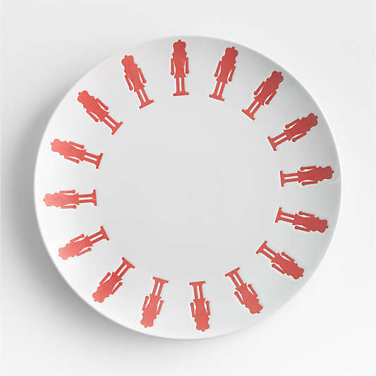 White Christmas Nutcracker Dinner Plate