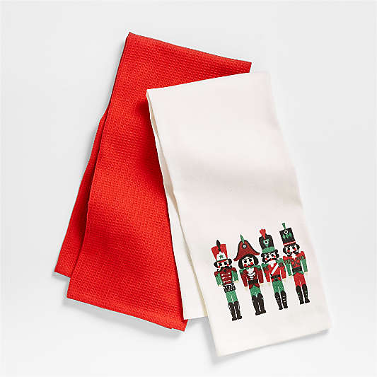 S/2 Nutcracker Dish Towels