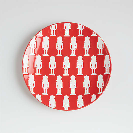 Red Christmas Nutcracker Salad Plate