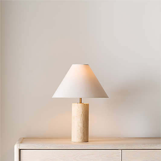 Navagio Travertine Table Lamp 18.5"