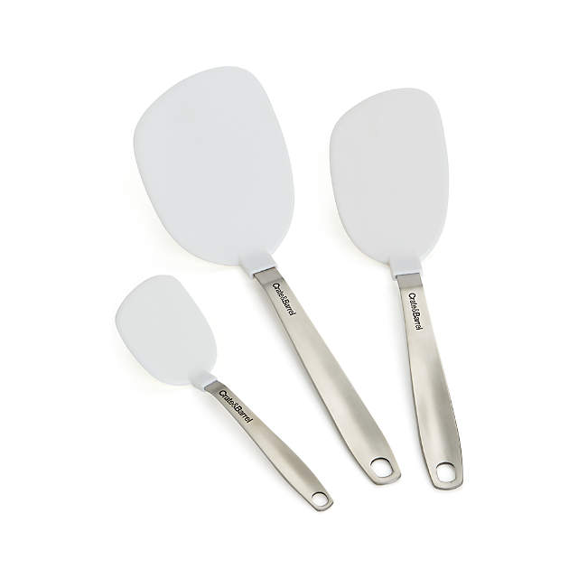 Crate & Barrel White Silicone Mini Spatulas, Set of 2 | Crate & Barrel