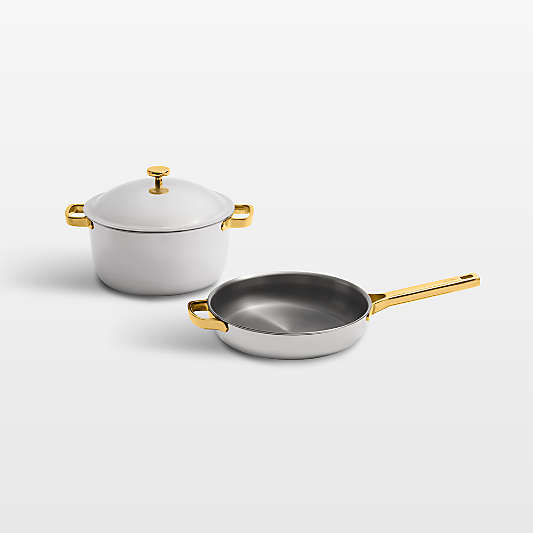 Our Place Titanium Pro Chrome and Gold Cookware Duo