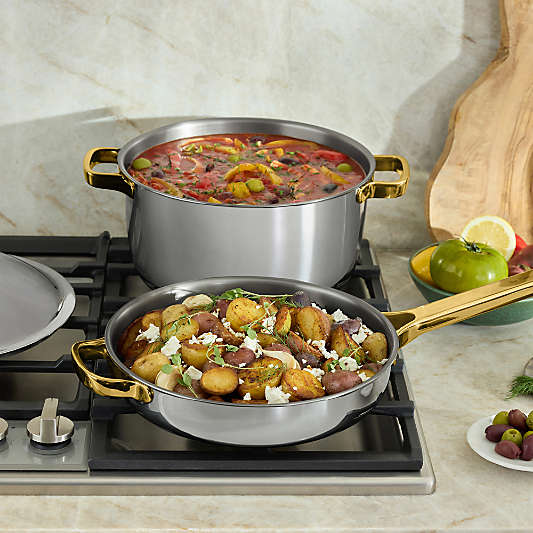 Our Place Titanium Pro Chrome and Gold 6-Piece Cookware Set