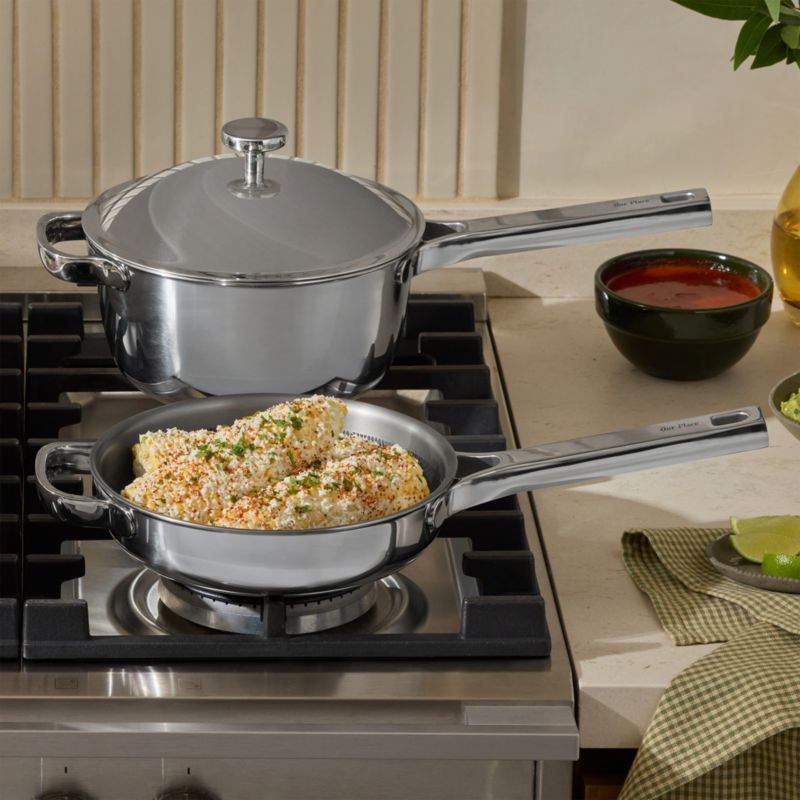 Our Place Titanium Pro Brushed Stainless Steel 6-Piece Cookware Set - image 2 of 8