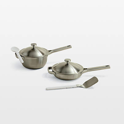 Our Place Brushed Titanium Pro Mini Cookware Duo
