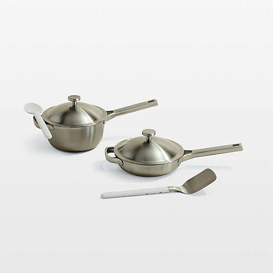 Our Place Brushed Titanium Pro Mini Cookware Duo