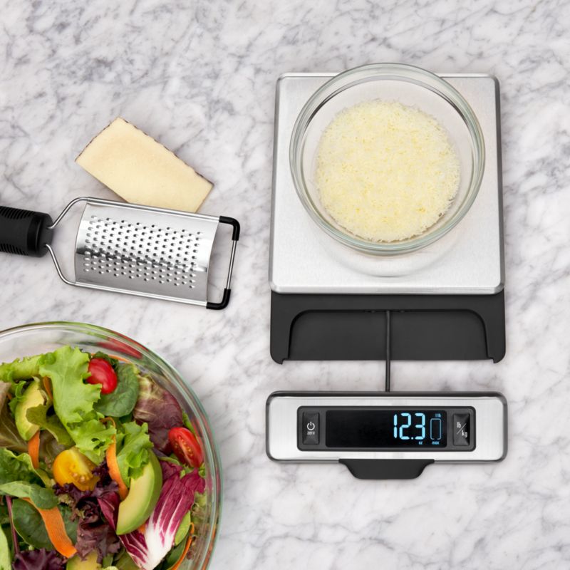 Crate & Barrel Touchless Waterproof 11-lb. Tare Food Scale | Crate & Barrel 5296031