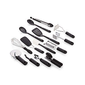 Crate & Barrel Black Silicone and Stainless Steel Jar Scraper +