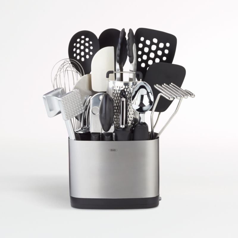 OXO 15-Piece Stainless Steel Kitchen Utensils Set + Reviews | Crate & Barrel