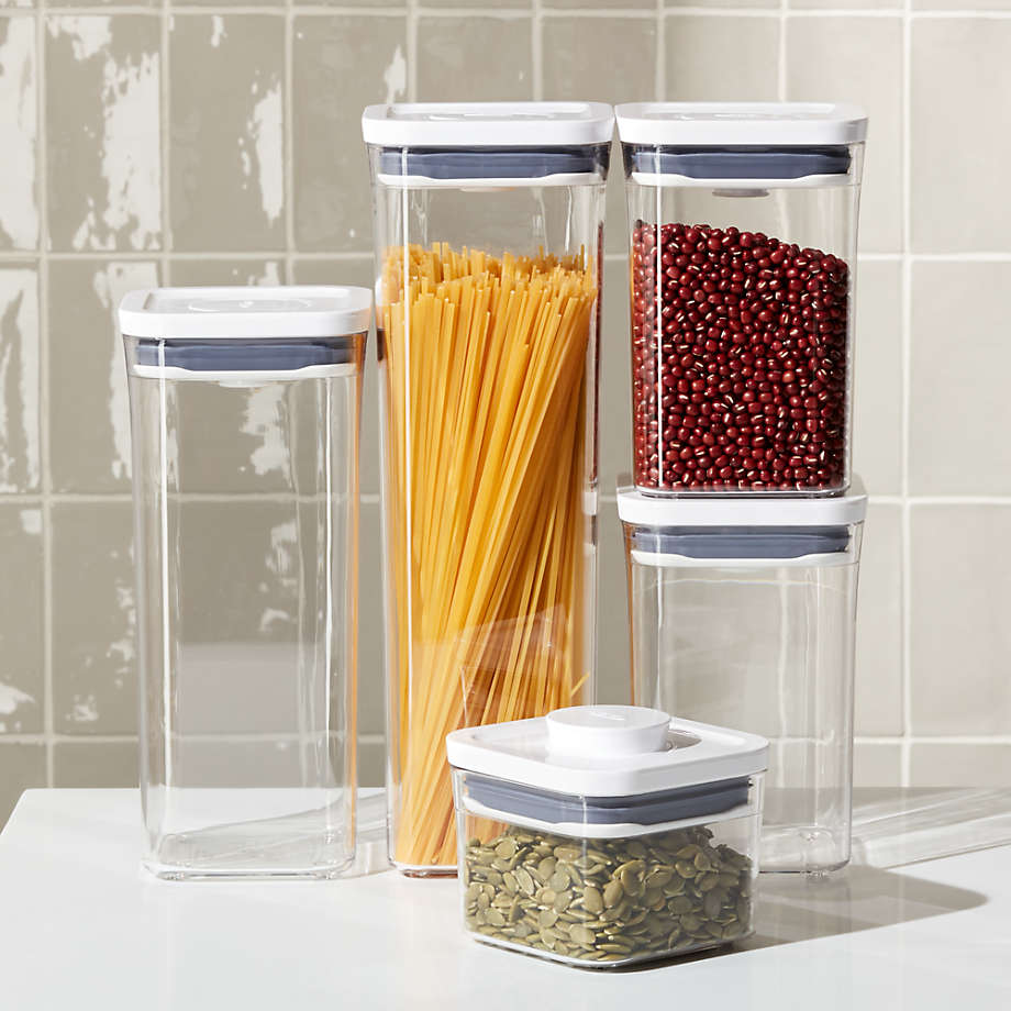 OXO POP 5-Piece Airtight Food Storage Container Set + Reviews | Crate & Barrel