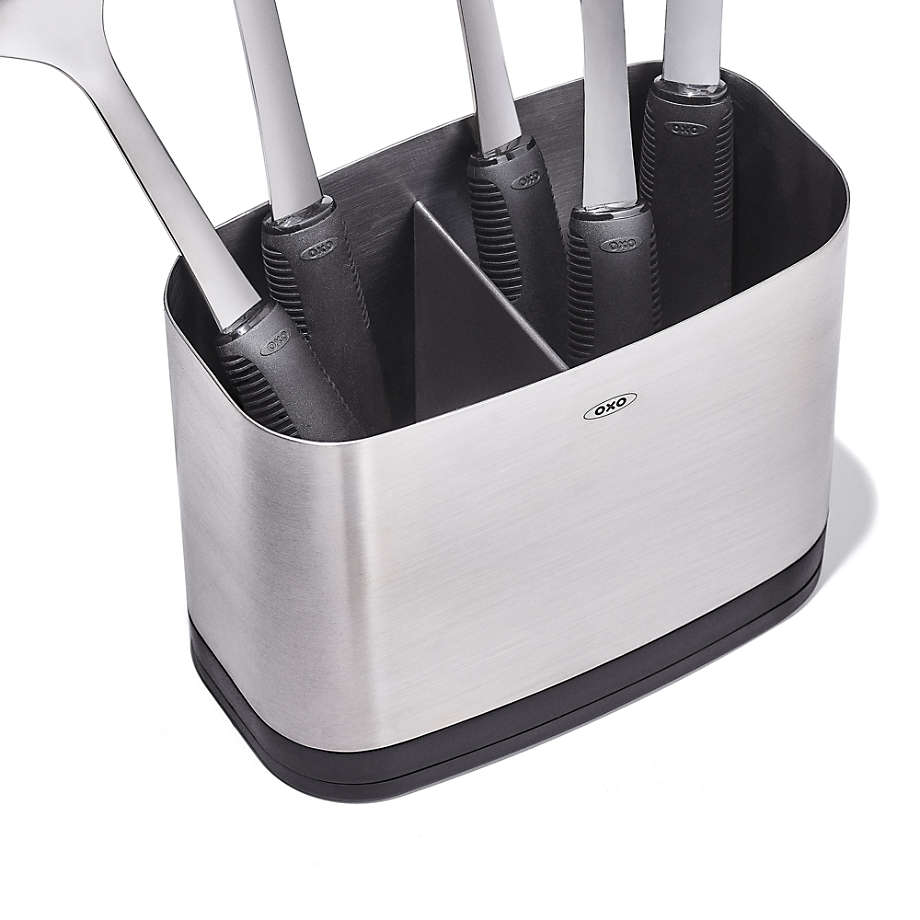 OXO Stainless-Steel Utensils with Utensil Holder, Set of 15