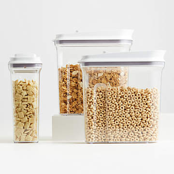 OXO Good Grips Airtight POP Large Cereal Dispenser (4.5 Qt) & Good Grips  5.0 Qt POP Large Jar - Airtight Food Storage- for Cookies and More