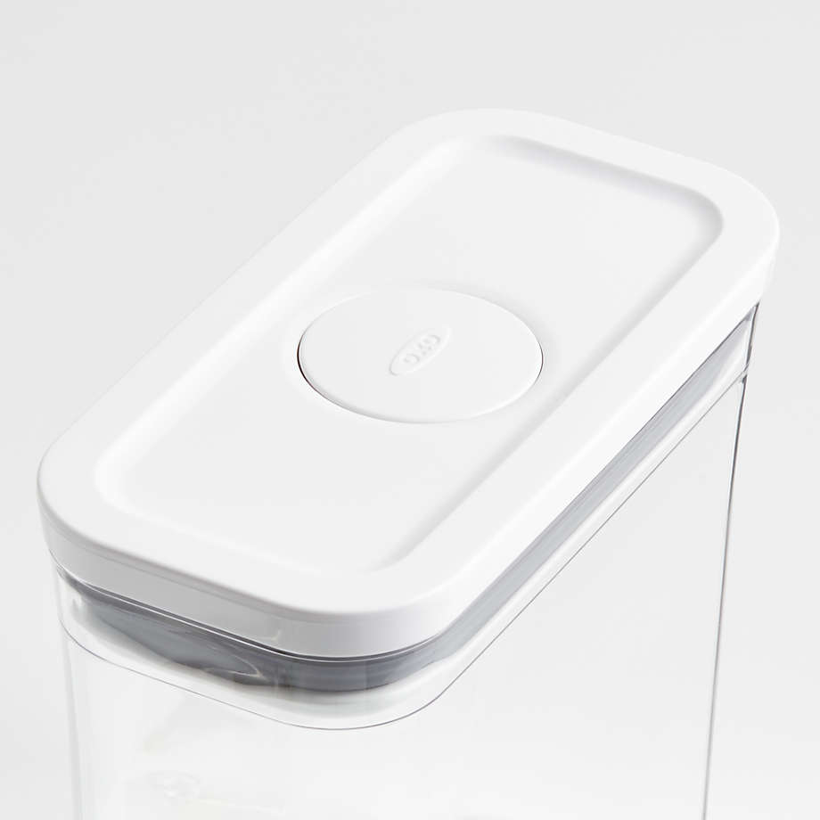 Oxo Pop 4pk Plastic Mini Square Food Storage Container Set White : Target