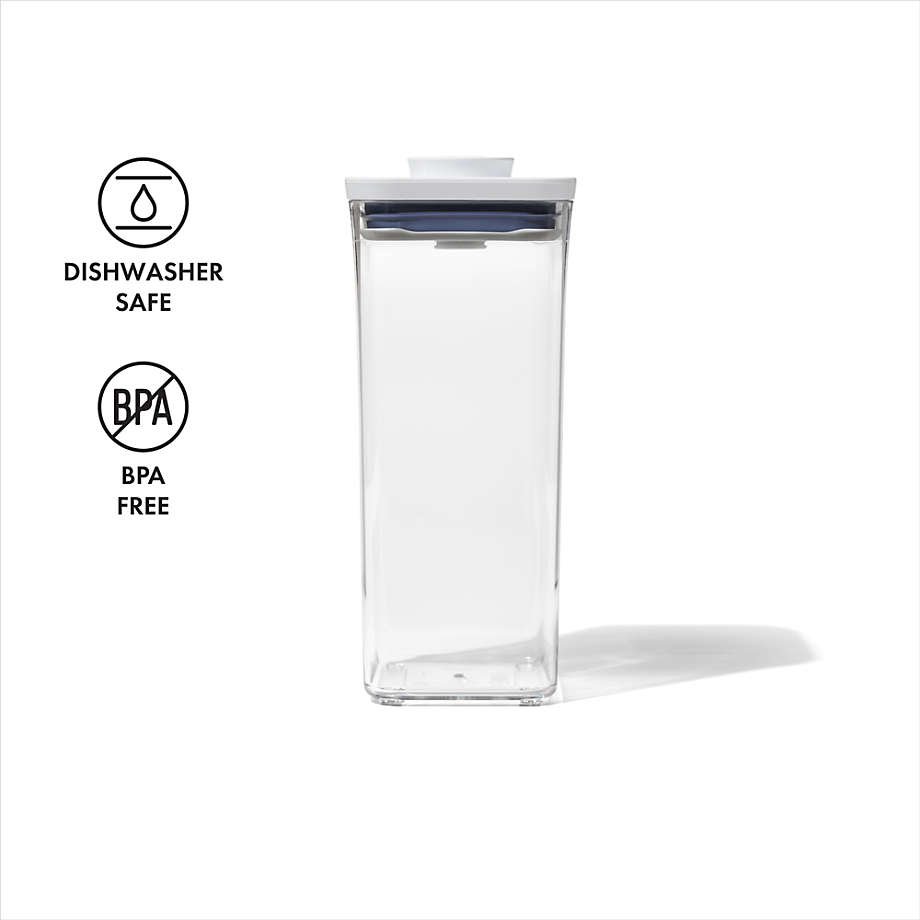 OXO POP 1.1qt Plastic Short Small Square Food Storage Container White
