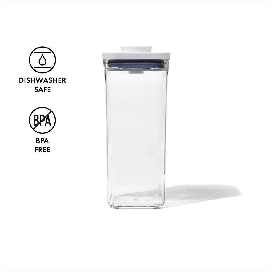 OXO Pop 1.2qt Plastic Slim Rectangle Airtight Food Storage Container White