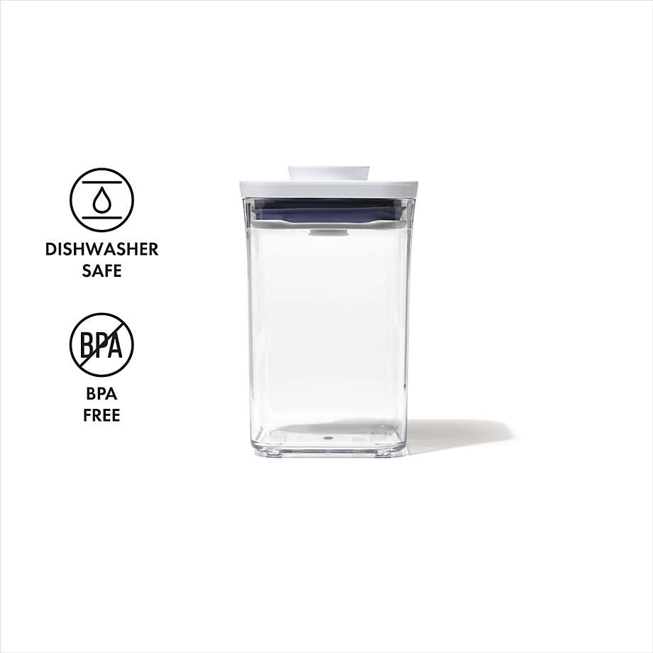 OXO Steel POP Container Small Square Short (1.1 Qt/1 L) - Airtight Food  Storage - Ideal for Brown Sugar, Tea,Grey