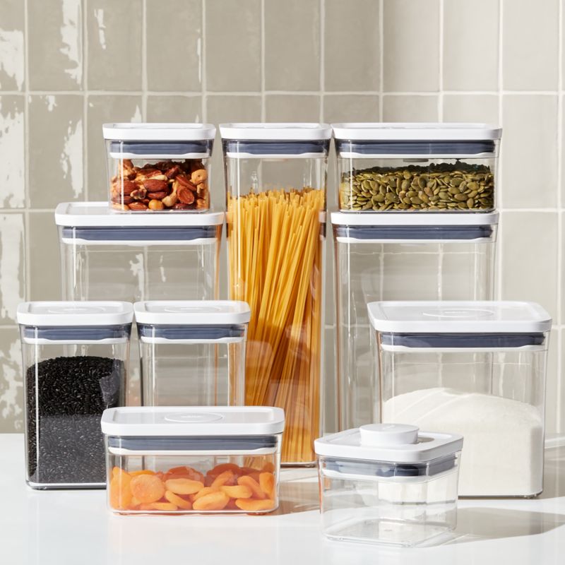 OXO Snap 30-Piece Glass/Plastic Food Storage Container Set + Reviews |  Crate & Barrel