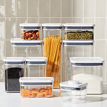  ProKeeper+ 9 Piece Clear Plastic Airtight Food Flour and Sugar  Baker's Kitchen Storage Organization Container Canister Set with Magnetic  Accessories : CDs & Vinyl