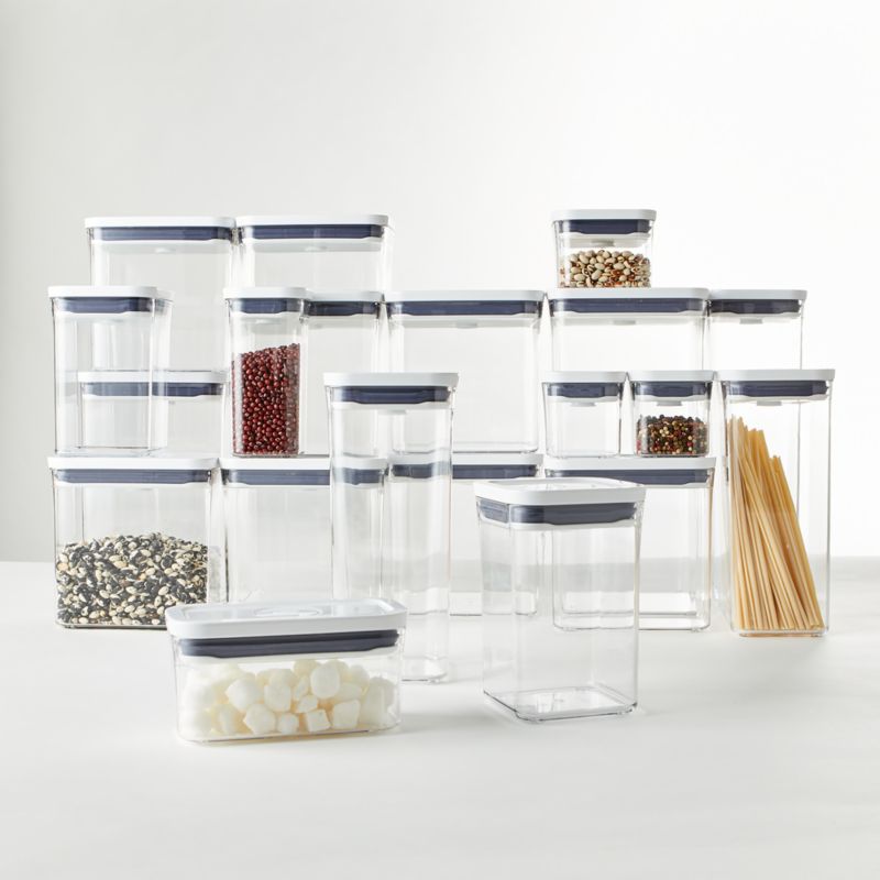 OXO Steel Pop 12-Pc. Food Storage Container Set with Scoop & Labels - Macy's