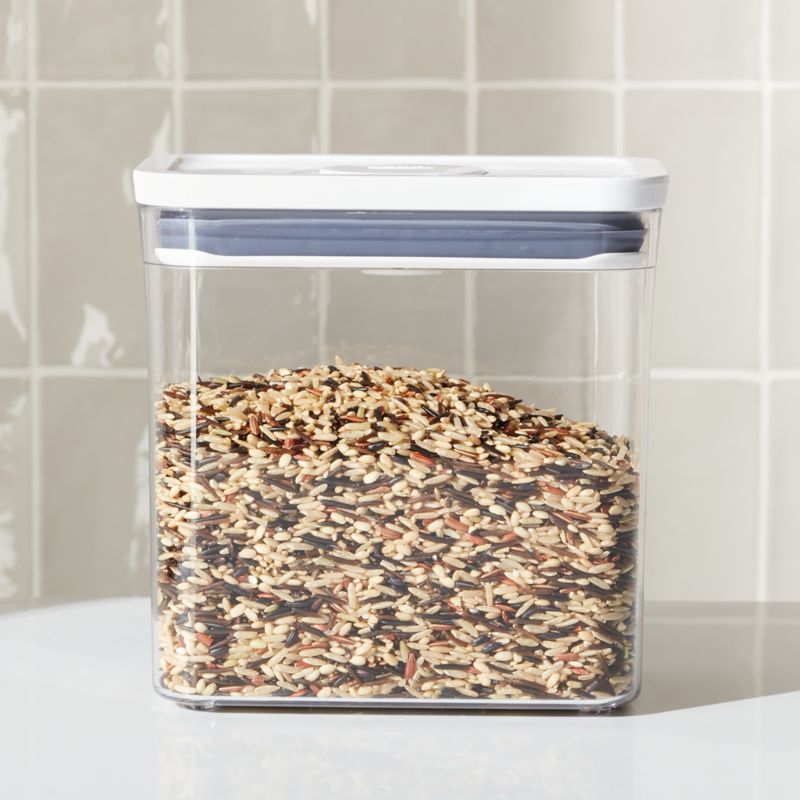 OXO POP 2.7-Qt Medium Rectangular Airtight Food Storage Container + Reviews  | Crate & Barrel