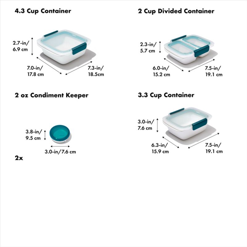 OXO ® Prep & Go -Piece Leakproof Food Storage Containers Set