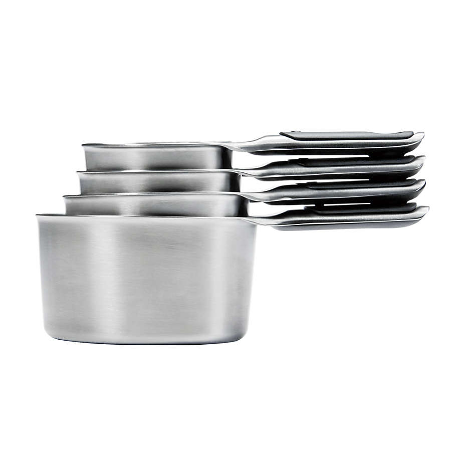 OXO Magnetic Stainless Steel Dry Measuring Cups, Set of 4 + Reviews | Crate  & Barrel