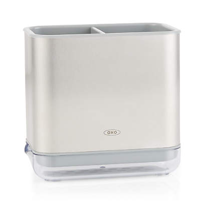 OXO Good Grips Soap Dispensing Sponge Holder,Clear,One Size & Stainless  Steel Good Grips Sinkware Caddy, One Size