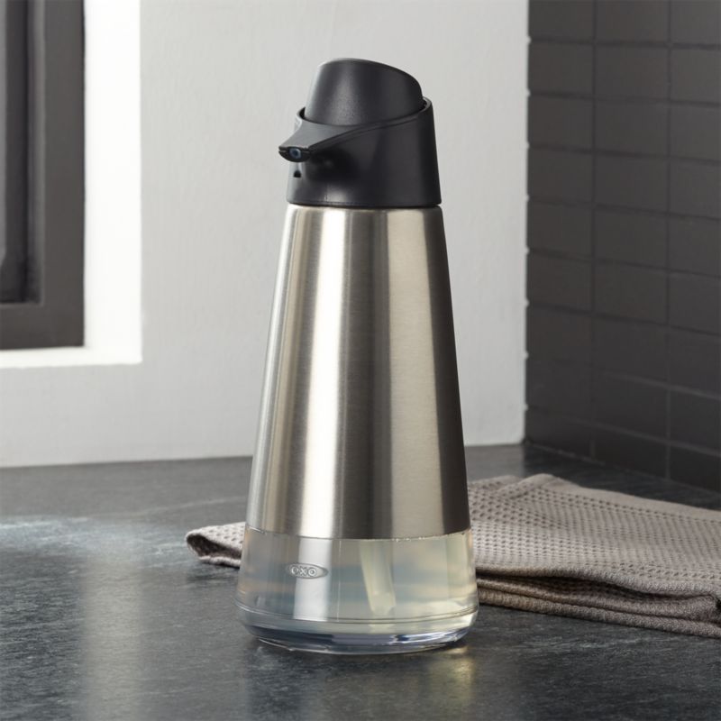 OXO Stainless Steel Soap Dispenser Pump + Reviews | Crate & Barrel
