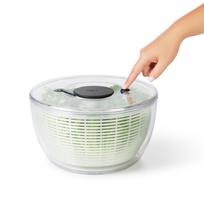 Clear & White 6.22 Qt Easy-Use Award-Winning Salad Spinner