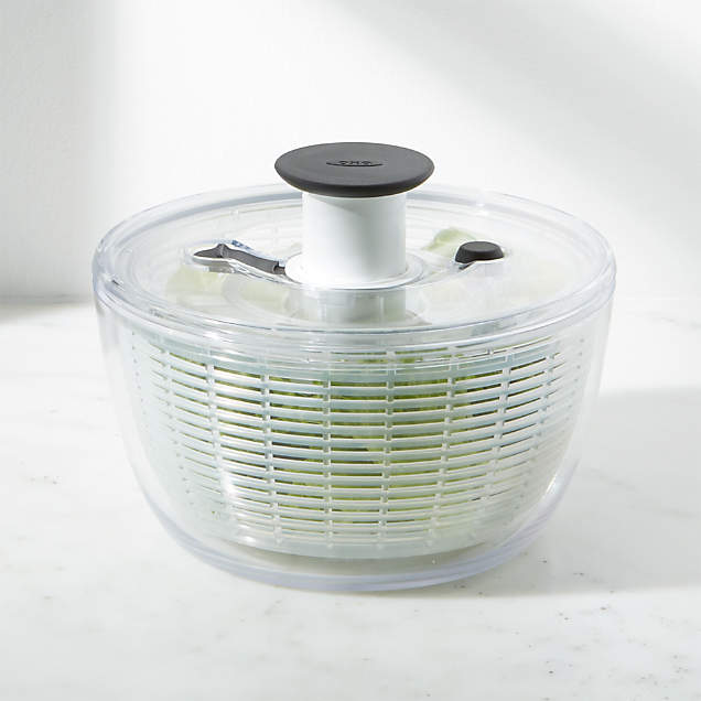 OXO Glass Salad Spinner + Reviews Crate & Barrel
