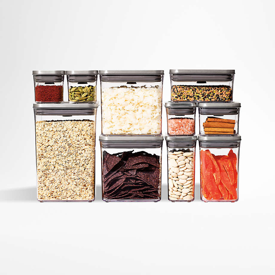 OXO POP Steel 12 Piece Food Storage Container Set Reviews Crate   Oxo Steel 12 Piece Pop Container Set 