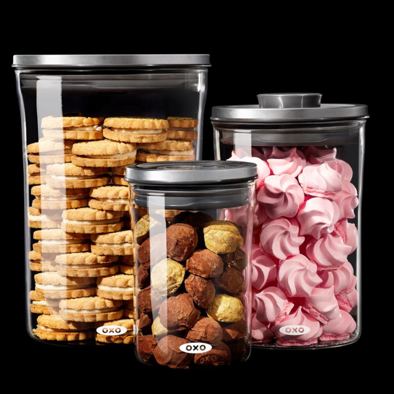 OXO ® POP Steel and Glass 3-Piece Airtight Food Storage Container Set - image 2 of 4