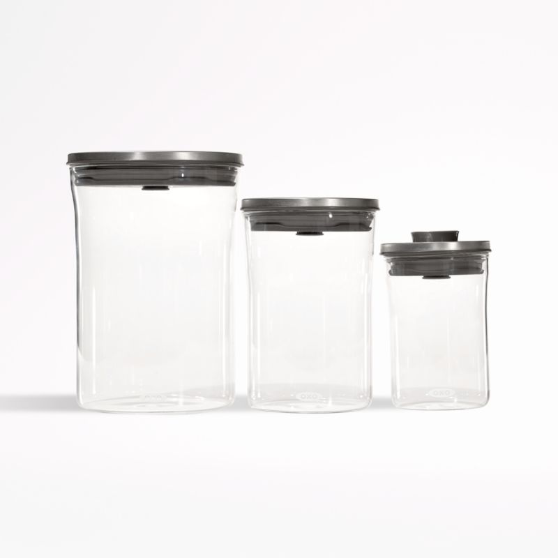OXO ® POP Steel and Glass 3-Piece Airtight Food Storage Container Set