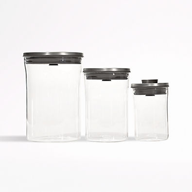 View OXO ® POP Steel and Glass 3-Piece Airtight Food Storage Container Set details