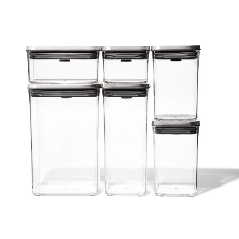 OXO ® POP Steel 6-Piece Airtight Food Storage Container Set - image 1 of 6